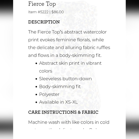 Cabi #5222 fierce top, medium - Picture 5 of 10